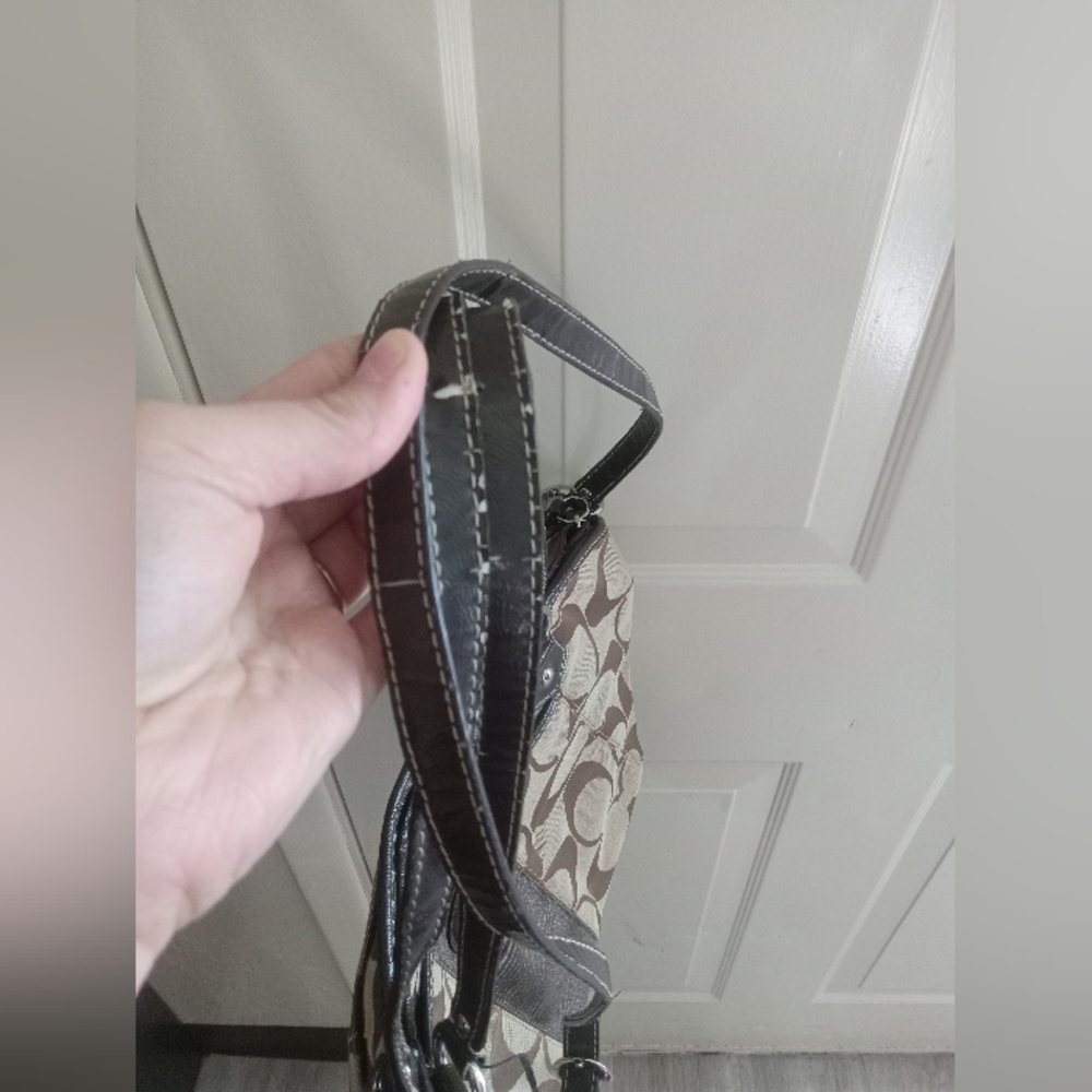 Coach Brown and Tan Signature Tote Bag - Picture 3 of 12